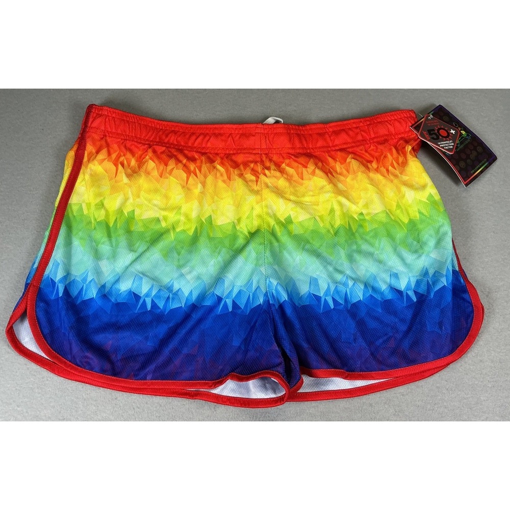 Uzzi Amphibious Gear Pride Rainbow‎ Swim Shorts Large UPF 50 NWT Beach Pool